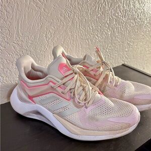 adidas Women's Pink and Cream Athletic Sneakers